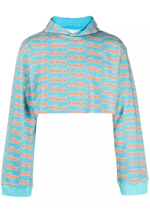 Natasha Zinko all-over Angry-print hoodie - Blue