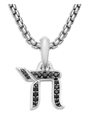 David Yurman sterling silver Chai diamond amulet (17mm)