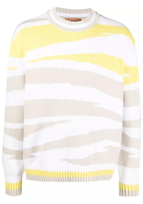 Missoni zebra-print crew-neck jumper - White