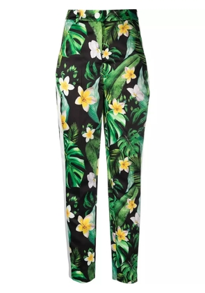 Philipp Plein Hawaii-print high-waisted trousers - Green