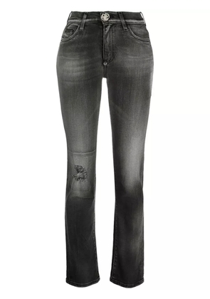 Philipp Plein logo-plaque denim jeans - Black
