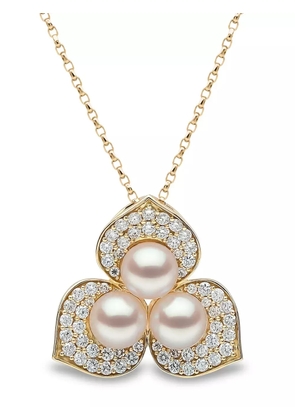 Yoko London 18kt yellow gold Petal pearl and diamond pendant