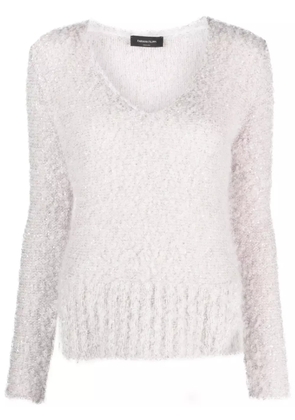 Fabiana Filippi V-neck mohair-blend jumper - Grey