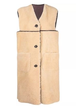 Marni reversible furry waistcoat - Neutrals