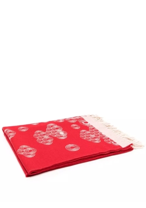 Cartier circular pattern cashmere scarf - Blue