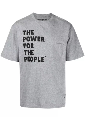 The Power For The People logo print short-sleeve T-shirt - Grey