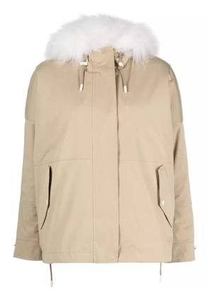 Yves Salomon reversible hooded cropped parka - Neutrals