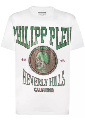 Philipp Plein crystal-embellished cotton T-shirt - White