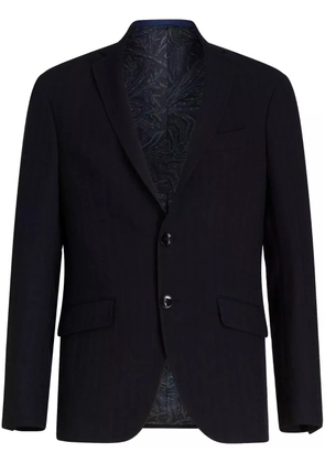 ETRO notched-lapels virgin wool-blend blazer - Black