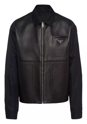 Prada Re-Nylon leather jacket - Black