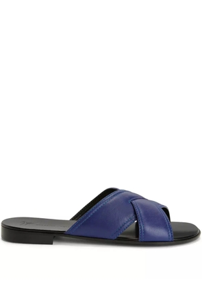 Giuseppe Zanotti Flavio slip-on leather sandals - Blue