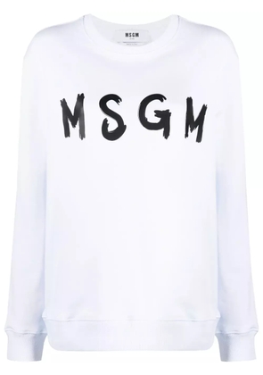 MSGM logo-print cotton sweatshirt - White