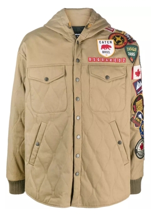 DSQUARED2 patch-detail hooded jacket - Brown