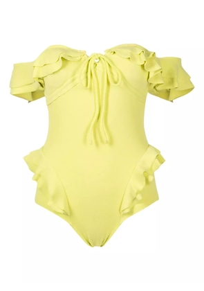 Clube Bossa Lanzo ruffled off-shoulder swimsuit - Yellow