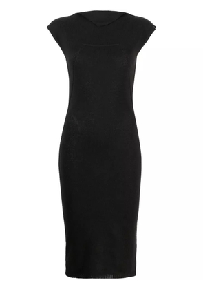 Rick Owens cap-sleeve knitted midi dress - Black