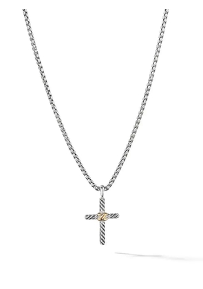 David Yurman 14kt yellow gold and sterling silver Petite X Cross necklace (24mm)