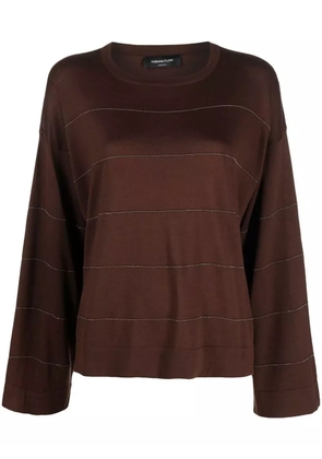 Fabiana Filippi bead-embellished sweater - Brown