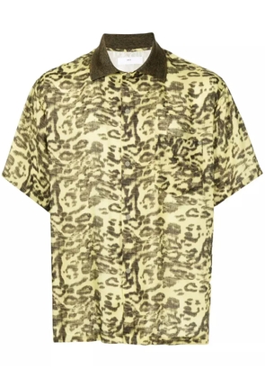 Toga Virilis leopard print short-sleeve shirt - Yellow