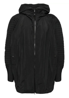 Homme Plissé Issey Miyake Cascade pleated hooded jacket - Black