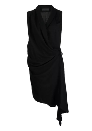 Marc Le Bihan draped sleeveless wool vest - Black