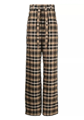 Nanushka check-print straight-leg trousers - Brown