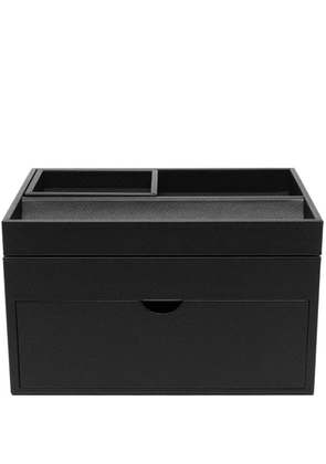 Smythson leather stationery organiser - Black