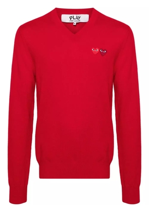 Comme Des Garçons Play heart-patch wool jumper - Red