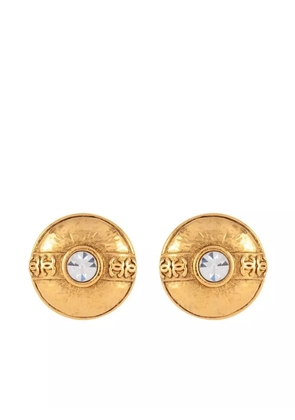 CHANEL Pre-Owned 1984 CC crystal-embellished clip-on earrings - Gold
