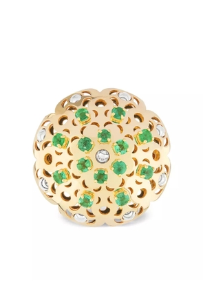 Officina Bernardi 18kt yellow gold large Damasco emerald ring