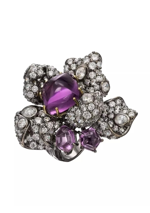 Anabela Chan 18kt gold vermeil Amethyst Blossom gemstone ring - Purple