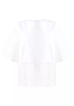 Fabiana Filippi semi-sheer panelled cotton T-shirt - White
