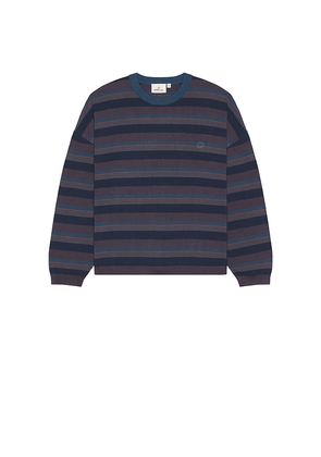 DRMERS CLUB Striped Long Sleeve Tee in Blue. Size L. Also in XL/1X.