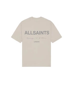 ALLSAINTS Future Crew Neck Tee in Grey. Size L. Also in M, S, XL/1X.