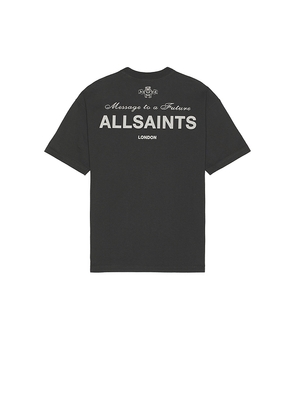 ALLSAINTS Herald Crew Neck Tee in Black. Size L. Also in M, XL/1X.