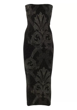 Wolford x ETRO baroque-jacquard metallic midi dress - Black