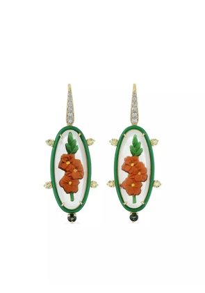 Francesca Villa 18kt yellow gold Gladiolus diamond earrings