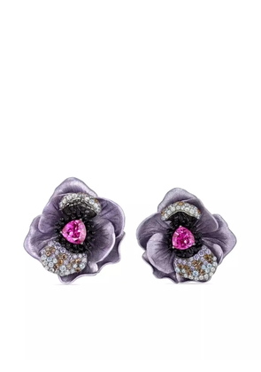 Anabela Chan 18kt white gold Bloom multi-sone earrings - Purple