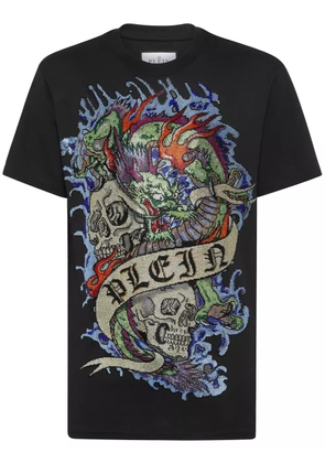Philipp Plein Tattoo-print cotton T-shirt - Black