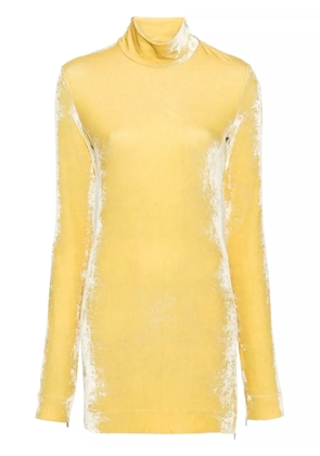 Jil Sander long-sleeve velvet top - Yellow