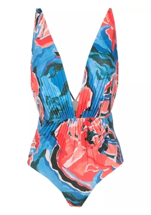 Clube Bossa Clavert plunging swimsuit - Blue
