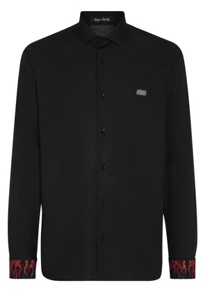 Philipp Plein Sugar Daddy flame-trim shirt - Black