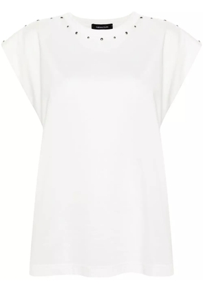 Fabiana Filippi studed cap-sleeve cotton top - White