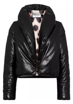 Philipp Plein Skull & Bones leather biker jacket - Black