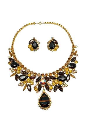 Jennifer Gibson Jewellery 1950s Juliana Zebra Glass Crystal Demi jewellery set - Metallic