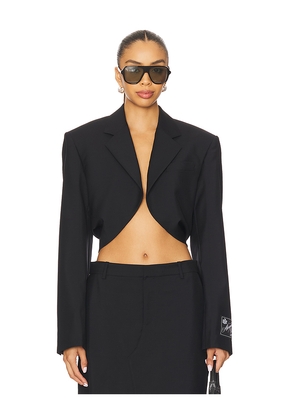 Alexander Wang Cropped Drape Back Blazer in Black. Size 0. Also in 2, 4, 8.