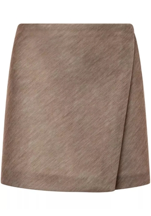Philosophy Di Lorenzo Serafini mélange-effect wrap mini skirt - Brown