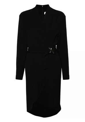 Genny logo-plaque midi dress - Black