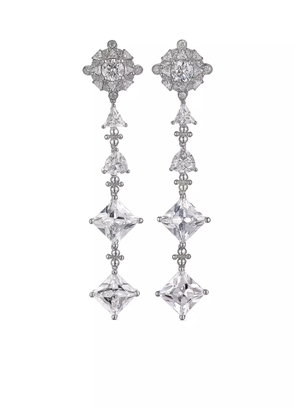 Anabela Chan 18kt white gold Tropical diamond drop earrings - Silver