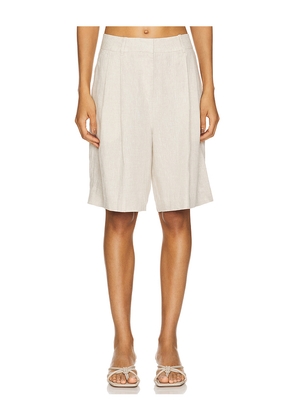 GRLFRND Linen Bermuda Shorts in Beige. Size S. Also in XXS.