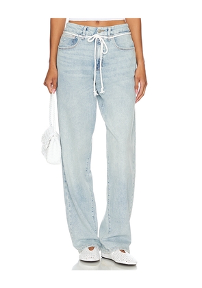 Good American Good 90s Loose Drawstring Jeans in Denim-Light. Size 26. Also in 28, 30.